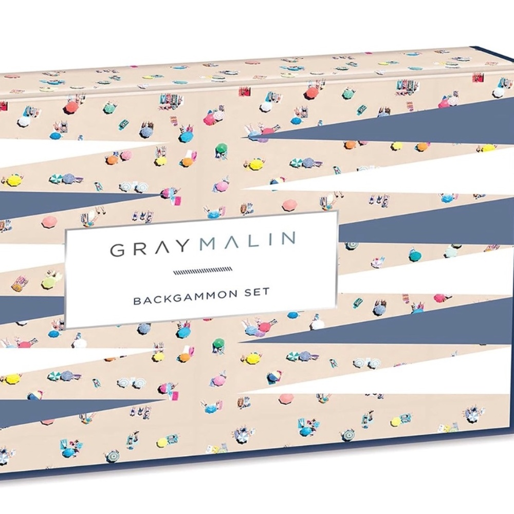 NEW Artist Gray Malin Aerial Photography Beaches Backgammon Game Board Wood